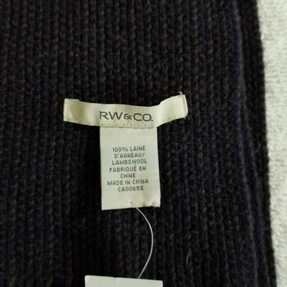 RW & Co. New wool brown and blue scarf - Picture 2 of 2